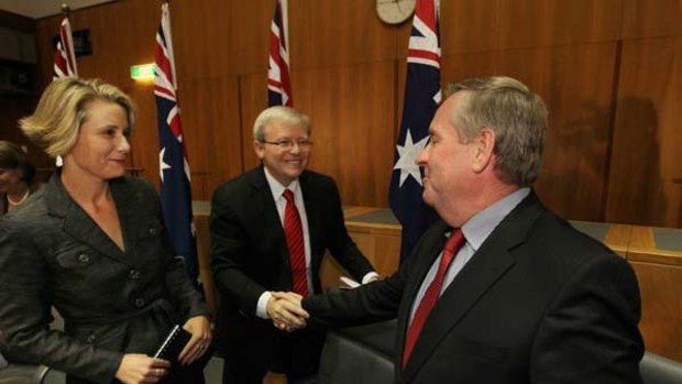 Kevin Rudd farewells WA Premier Colin Barnett