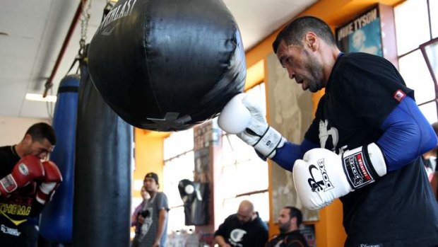 Ready for Mosley: Anthony Mundine trains ahead of his bout with Shane Mosley.