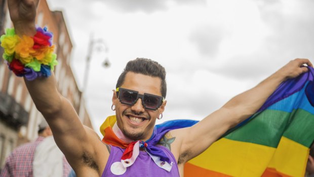 Celebrations in the streets as gay marriage finally becomes a reality thanks to Airbnb. 