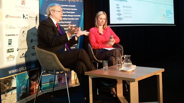 Former PM Kevin Rudd speaks about ways to tap into the Chinese visitor market, with Jessica van Vonderen.