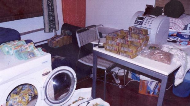 Cocaine and cash seized from a Bondi flat.