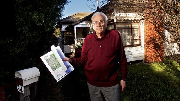 Body blow: George Mungherli with the letter telling him of his likely eviction.