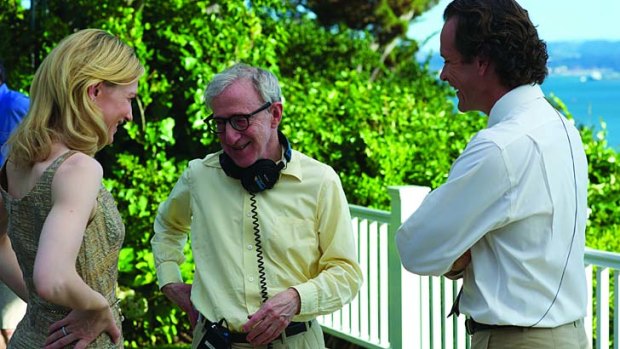 Dream role: Cate Blanchett with Woody Allen and Peter Sarsgaard on the set of <em>Blue Jasmine</em>.