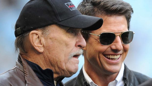 Star attraction ... actors Robert Duvall and Tom Cruise attended the Manchester derby.