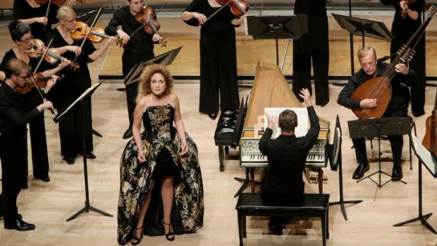 Overwhelming: Guest soprano Simone Kermes and Matt Bruce, baroque violin soloist, at the opening night of the Australian Brandenburg Orchestra concert Fearless Baroque.