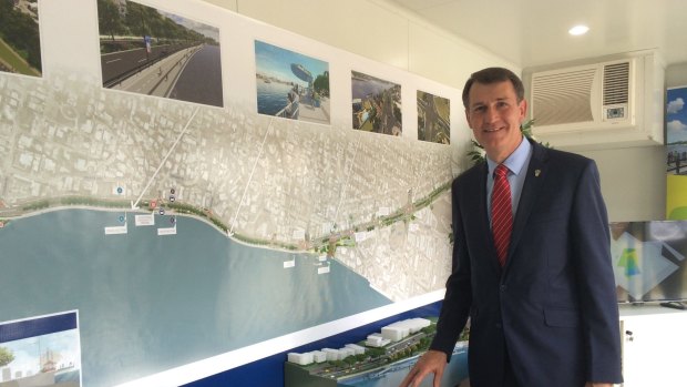 Lord Mayor Graham Quirk at the new Kingsford Smith Drive visitors' information centre.