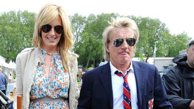 Fatherly advice ... Rod Stewart and pregnant wife Penny Lancaster.