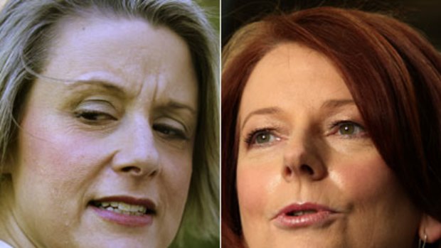 War of words ... Kristina Keneally and Julia Gillard.