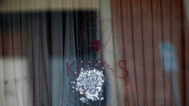 The aftermath of a drive-by shooting at the Kittens club in South Melbourne in May this year.