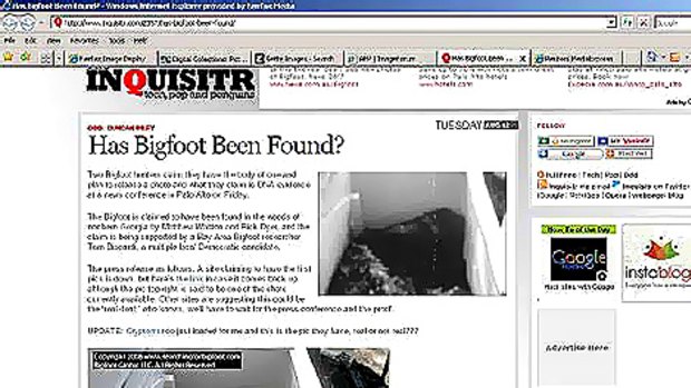 Is the search over? The supposed Bigfoot can be seen in this screen grab taken from inquisitr.com.