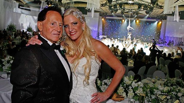 Lavish: Geoffrey Edelsten spent $2.3 million on his wedding to his wife, Brynne back in 2009.