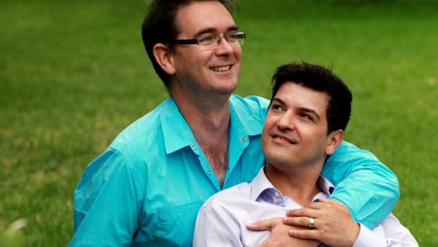 ''It just hurts me as a gay man,'' says Victor De Sousa, right, with partner Chris Murray.