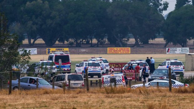 The scene at the Tyabb cricket ground, where Luke died and his father was shot by police.