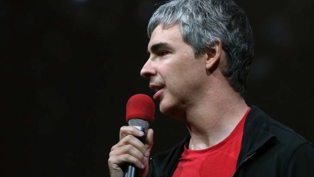 Larry Page: Google's CEO speaks during the opening keynote.