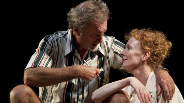 Love-in-twilight story: Bryan Brown and Alison Whyte in <i>Travelling North</i>.