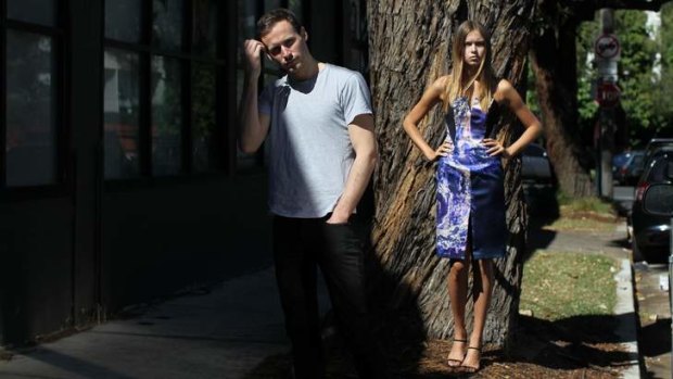 Local talent: Designer Dion Lee at his Chippendale studio, with model Yulia Drobozhan.