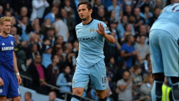 Muted celebration: Frank Lampard scored against his former club.