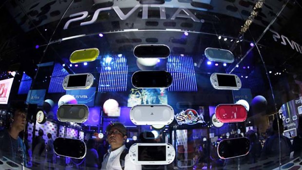 Sony's PlayStation Vita on display at the Tokyo Game Show in Chiba, Japan.