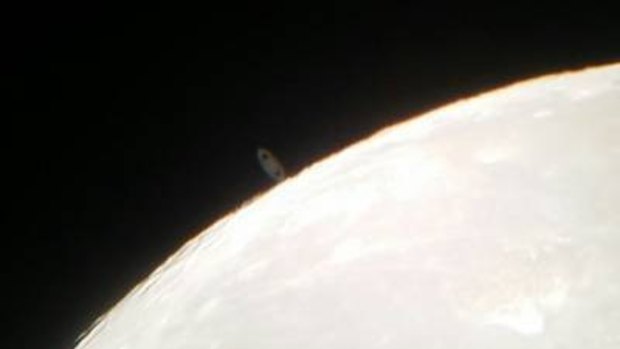 Occultation  of Saturn, captured with a camera phone on May 14. 