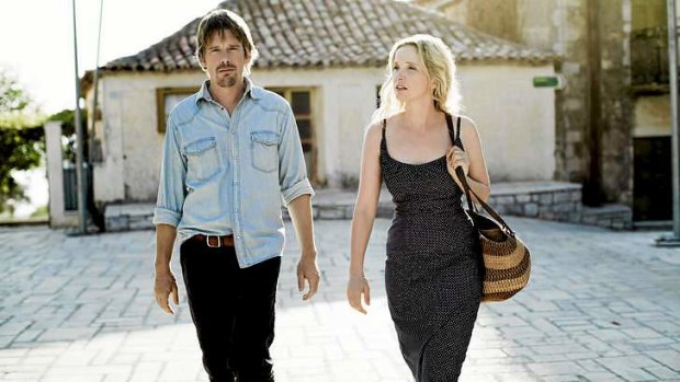 Dark hour: Ethan Hawke and Julie Delpy are troubled in their third outing as lovers Jesse and Celine.