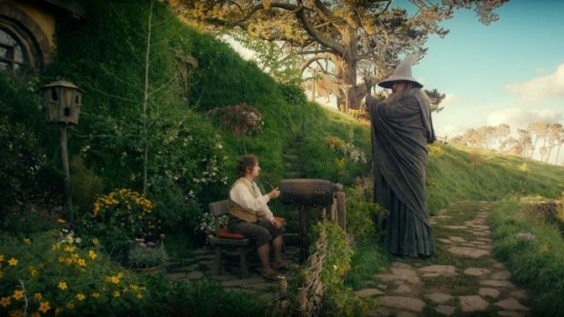 Movie sets like the Hobbiton Village from <i>Lord of the Rings</i> can transform natural landscapes into magical locations.