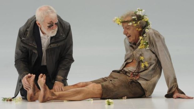 Stripped back ... Geoffrey Rush and Max Cullen in <i>King Lear</i>