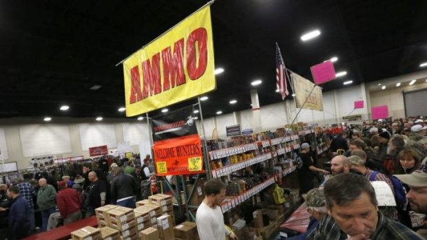 A US gun show: Several firearms shops have been sued for selling weapons to mentally ill people who have then taken lives.