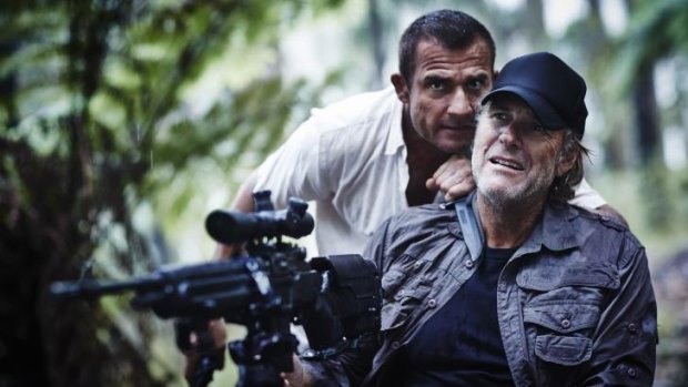 Dominic Purcell and Robert Taylor in the remake of <i>Turkey Shoot</i>.
