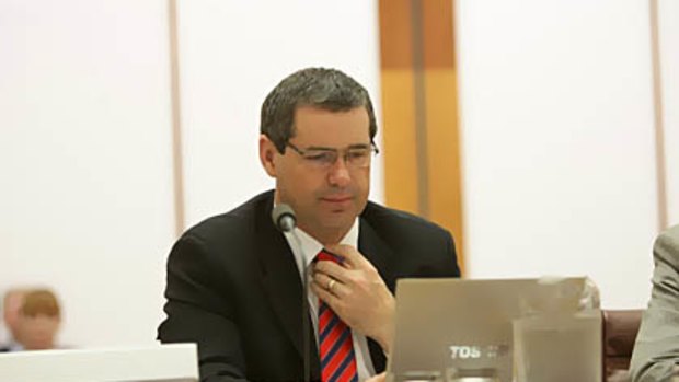 Communications Minister Senator Stephen Conroy in Senate Estimates this week.