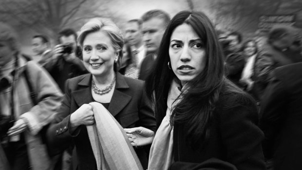 Huma Abedin with Hillary Clinton in New York, 2008.