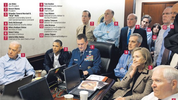 "Real-time updates" ... the President and his national security team watch the action unfolding in Pakistan.