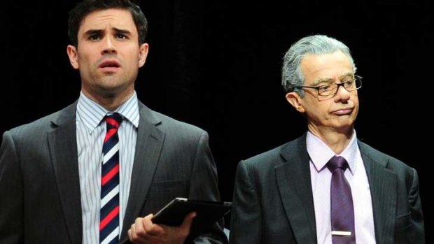 Young and old: Guy Edmonds and Sean O'Shea as Rupert Murdoch.
