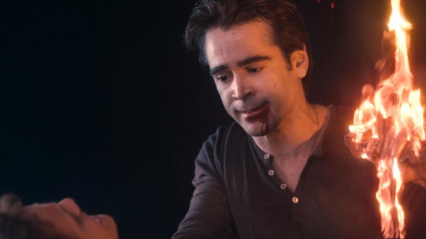 Please fear me: A wasted Colin Farrell fails to bring the scary in the frightless horror dud <i>Fright Night 3D</i>.