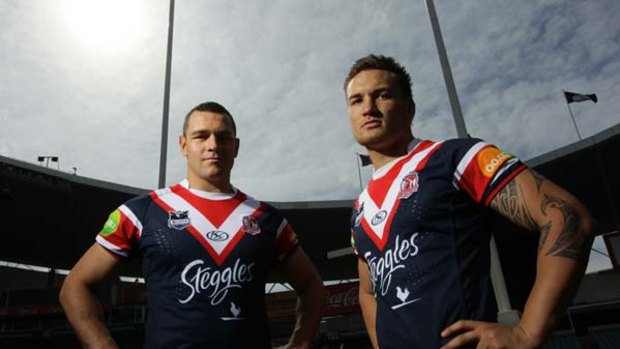 Young and old ... Sydney Roosters front-rowers Jason Ryles and Jared Waerea-Hargreaves.