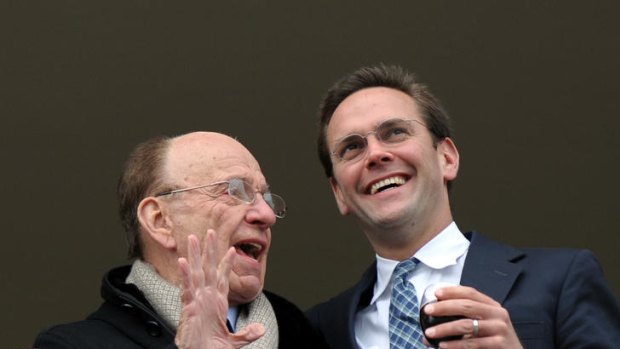 Family affair: Rupert Murdoch and son James at the races in England in 2010.