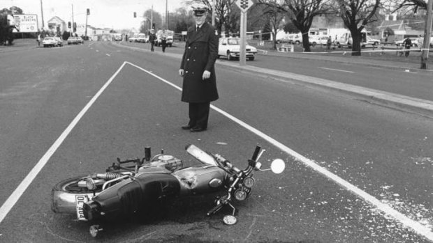 A victim's motorcycle.