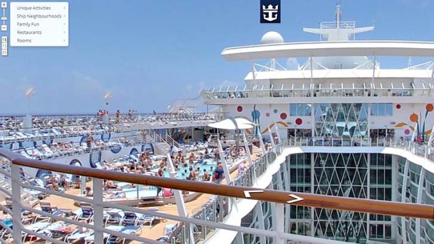The Google Street View on board the Allure of the Seas.