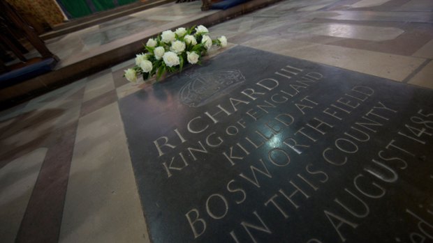 A plaque in remembrance of Richard III inside Leicester Cathedral.