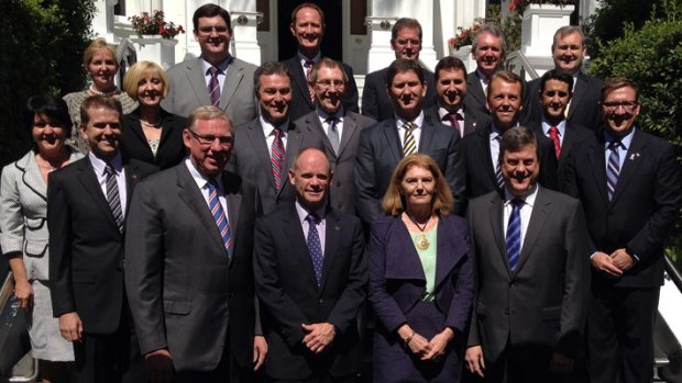 Premier Campbell Newman with his new ministry.