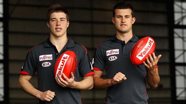 Two can play at that: Zach and Jackson Merrett.