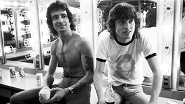 Bon Scott and Angus Young in Atlanta, Georgia, 1978.