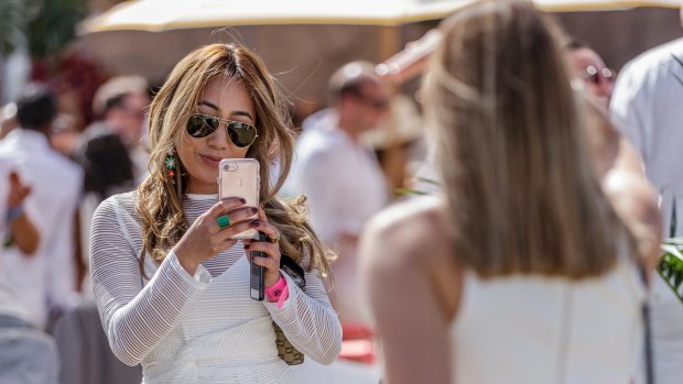 White lace was popular at the 2017 Portsea Polo event, in Portsea, Victoria. January 14th 2017. Photo: Daniel Pockett