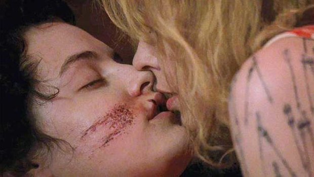 Kylie Minogue leans into Riley Keough in <i>Jack and Diane</i>.