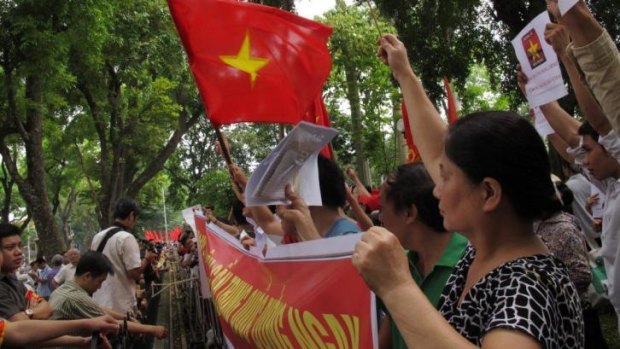Tensions: Anti-Chinese protesters in Vietnam demonstrating in May against Beijing's deployment of an oil rig in the South China Sea.