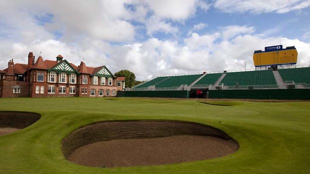 The 18th green at the Royal Lytham & St Annes golf club which hosts the British Open.