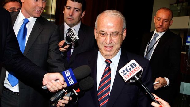 Eddie Obeid leaves the ICAC hearing after giving evidence on Tuesday.