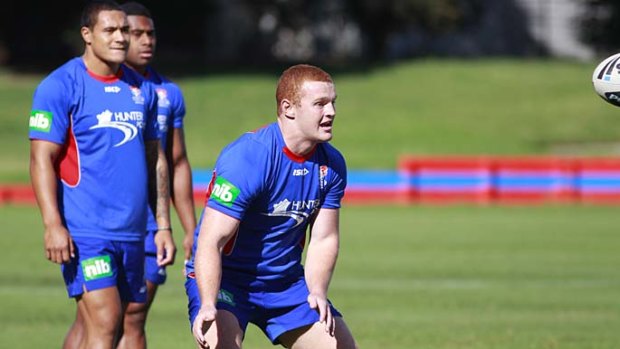 Red raw &#8230; Alex McKinnon is making steady progress with the Knights this season.
