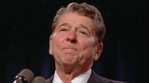 'Constructive engagement': Former US president Ronald Reagan, pictured in 1987, had close ties to the apartheid-era government.