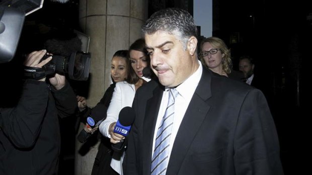 Rise and fall: A subdued Nick Di Girolamo leaves the ICAC hearing in Sydney after giving evidence on Wednesday.