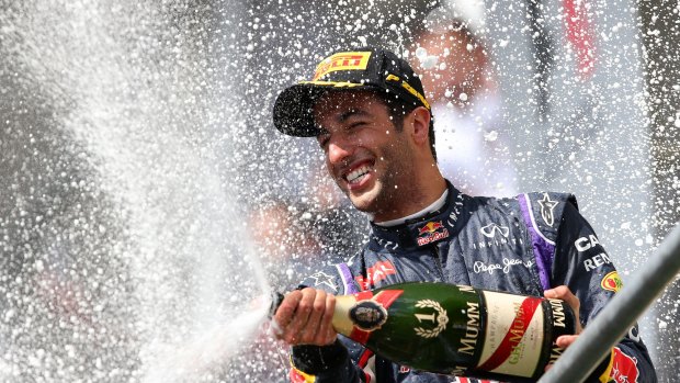 Last lap: With the clock ticking down one of our competitors will soon be spraying the champagne, just like Formula One driver Daniel Ricciardo.